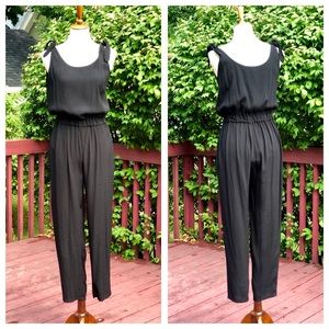 Madewell Shoulder-tie Black Jumpsuit Sz S